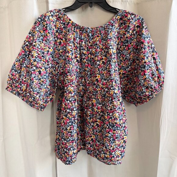 Old Navy Womens Top Large Ditsy Floral Western Empire Waist Boho Peasant 18711 - Picture 2 of 7